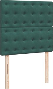 vidaXL Łóżko kontynentalne z materacem, zielone, aksamit, 100x200 cm 7