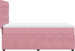 vidaXL Łóżko kontynentalne z materacem, różowe, aksamit, 100x200 cm 5