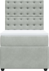 vidaXL Łóżko kontynentalne z materacem, jasnoszare, aksamit, 100x200cm 4