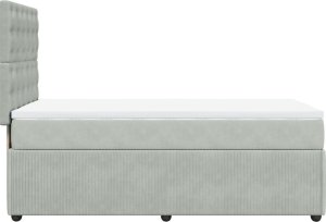 vidaXL Łóżko kontynentalne z materacem, jasnoszare, aksamit, 100x200cm 5