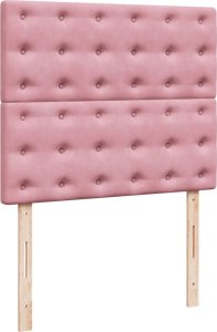 vidaXL Łóżko kontynentalne z materacem, różowe, 120x200 cm, aksamit 7