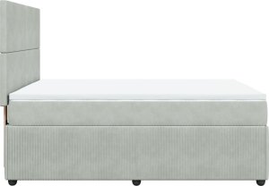 vidaXL Łóżko kontynentalne z materacem, jasnoszare, aksamit, 140x190cm 5