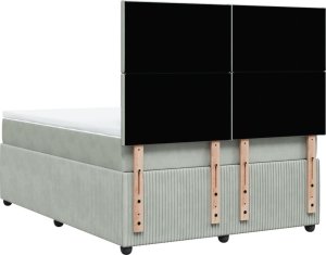 vidaXL Łóżko kontynentalne z materacem, jasnoszare, aksamit, 140x190cm 6