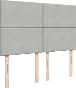 vidaXL Łóżko kontynentalne z materacem, jasnoszare, aksamit, 140x190cm 7