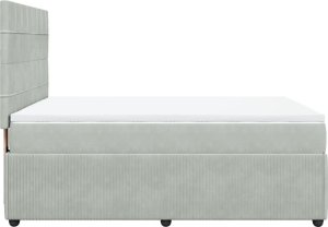 vidaXL Łóżko kontynentalne z materacem, jasnoszare, aksamit, 140x190cm 5