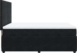 vidaXL Łóżko kontynentalne z materacem, czarne, 140x200 cm, aksamit 5