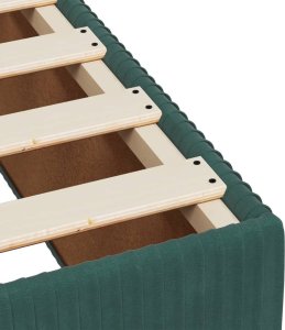 vidaXL Łóżko kontynentalne z materacem, ciemnozielone, 160x200 cm 11