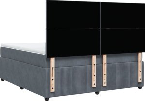 vidaXL Łóżko kontynentalne z materacem, ciemnoszare, 180x200cm aksamit 6