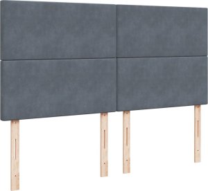 vidaXL Łóżko kontynentalne z materacem, ciemnoszare, 180x200cm aksamit 7