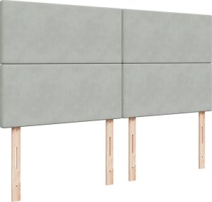vidaXL Łóżko kontynentalne z materacem, jasnoszare, 180x200cm, aksamit 7