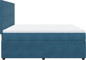 vidaXL Łóżko kontynentalne z materacem, niebieskie, aksamit, 200x200cm 5