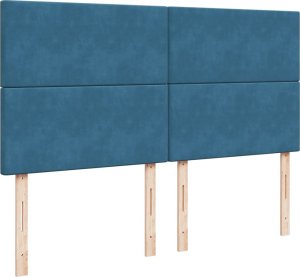 vidaXL Łóżko kontynentalne z materacem, niebieskie, aksamit, 200x200cm 7