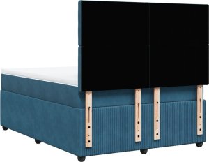 vidaXL Łóżko kontynentalne z materacem, ciemnoniebieskie, 160x200 cm 6