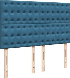 vidaXL Łóżko kontynentalne z materacem, ciemnoniebieskie, 160x200 cm 7