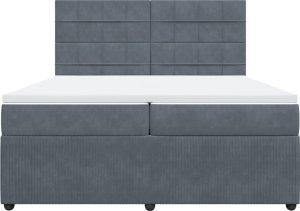 vidaXL Łóżko kontynentalne z materacem, ciemnoszary aksamit, 200x200cm 4