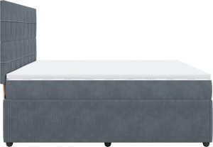 vidaXL Łóżko kontynentalne z materacem, ciemnoszary aksamit, 200x200cm 5
