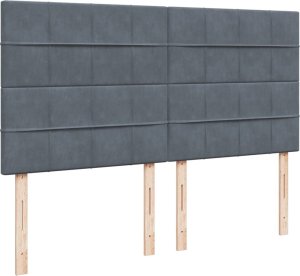 vidaXL Łóżko kontynentalne z materacem, ciemnoszary aksamit, 200x200cm 7