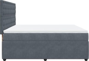 vidaXL Łóżko kontynentalne z materacem, ciemnoszare, 180x200cm aksamit 5