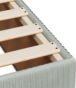 vidaXL Łóżko kontynentalne z materacem, jasnoszare, aksamit, 200x200cm 11