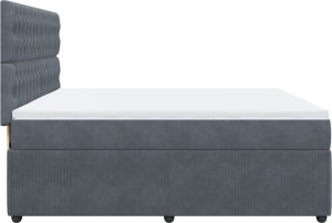 vidaXL Łóżko kontynentalne z materacem, ciemnoszary aksamit, 200x200cm 5