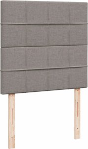 vidaXL Łóżko kontynentalne z materacem, taupe, tkanina, 100x200 cm 7