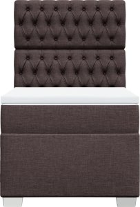 vidaXL Łóżko kontynentalne z materacem, brązowe, tkanina, 100x200 cm 6