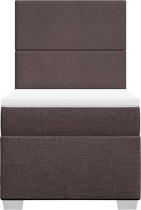 vidaXL Łóżko kontynentalne z materacem, brązowe, tkanina, 100x200 cm 6