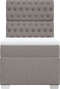 vidaXL Łóżko kontynentalne z materacem, taupe, tkanina, 100x200 cm 6