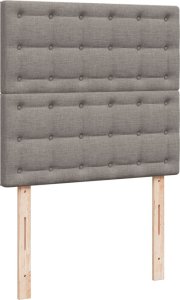 vidaXL Łóżko kontynentalne z materacem, taupe, tkanina, 100x200 cm 7