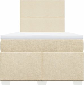 vidaXL Łóżko kontynentalne z materacem, kremowe, tkanina, 120x200 cm 6