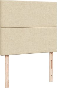 vidaXL Łóżko kontynentalne z materacem, kremowe, tkanina, 120x200 cm 7