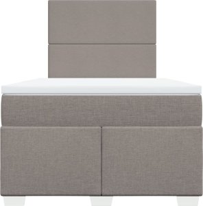 vidaXL Łóżko kontynentalne z materacem, taupe, tkanina, 120x200 cm 6