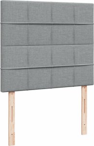 vidaXL Łóżko kontynentalne z materacem, jasnoszare, tkanina 120x200 cm 7