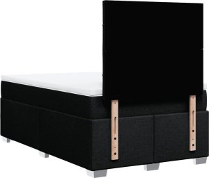 vidaXL Łóżko kontynentalne z materacem, czarne, tkanina, 120x200 cm 12