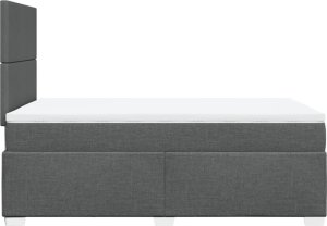 vidaXL Łóżko kontynentalne z materacem, ciemnoszara tkanina 120x200 cm 11