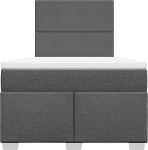 vidaXL Łóżko kontynentalne z materacem, ciemnoszara tkanina 120x200 cm 6