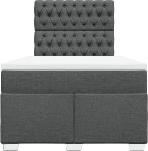 vidaXL Łóżko kontynentalne z materacem, ciemnoszara tkanina 120x200 cm 6