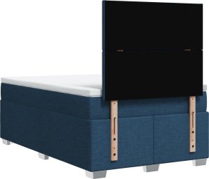 vidaXL Łóżko kontynentalne z materacem, niebieskie, tkanina 120x200 cm 12