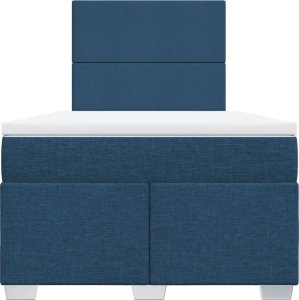 vidaXL Łóżko kontynentalne z materacem, niebieskie, tkanina 120x200 cm 6