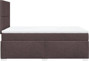 vidaXL Łóżko kontynentalne z materacem, brązowe, tkanina, 120x200 cm 11