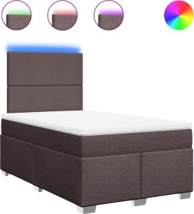 vidaXL Łóżko kontynentalne z materacem, brązowe, tkanina, 120x200 cm 2