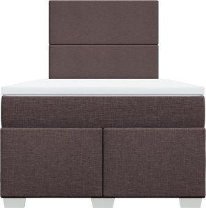 vidaXL Łóżko kontynentalne z materacem, brązowe, tkanina, 120x200 cm 6