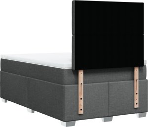 vidaXL Łóżko kontynentalne z materacem, ciemnoszara tkanina 120x200 cm 12