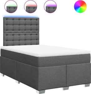 vidaXL Łóżko kontynentalne z materacem, ciemnoszara tkanina 120x200 cm 2