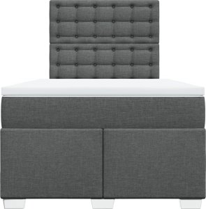 vidaXL Łóżko kontynentalne z materacem, ciemnoszara tkanina 120x200 cm 6