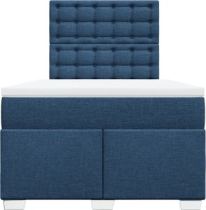 vidaXL Łóżko kontynentalne z materacem, niebieskie, tkanina 120x200 cm 6