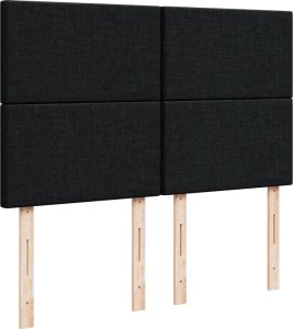vidaXL Łóżko kontynentalne z materacem, czarne, tkanina 140x200 cm 7