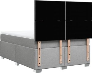 vidaXL Łóżko kontynentalne z materacem, jasnoszare 140x200 cm, tkanina 12