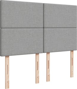 vidaXL Łóżko kontynentalne z materacem, jasnoszare 140x200 cm, tkanina 7