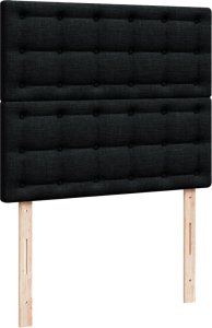 vidaXL Łóżko kontynentalne z materacem, czarne, tkanina, 120x200 cm 7